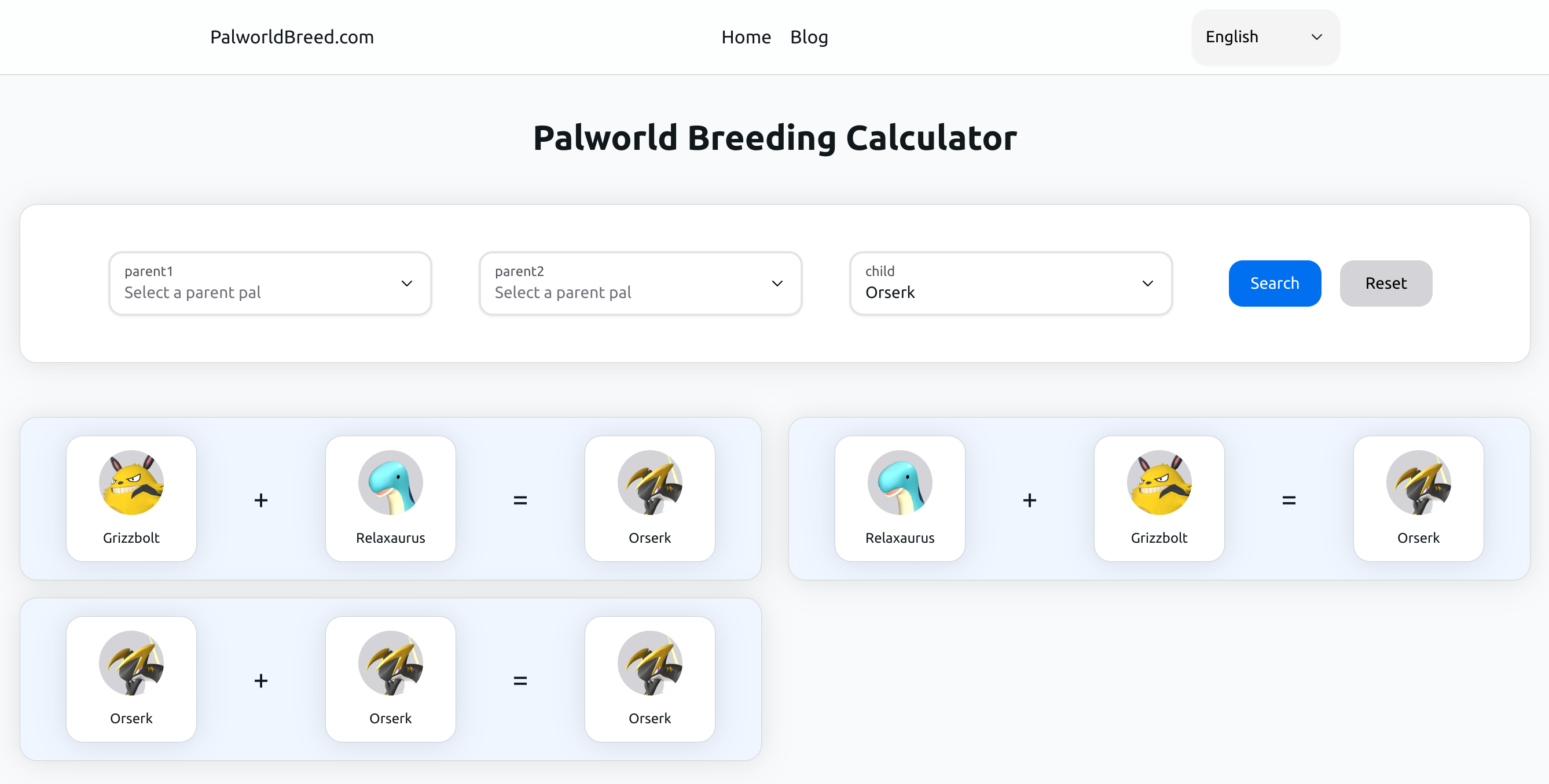 palworld breeding combos for Orserk